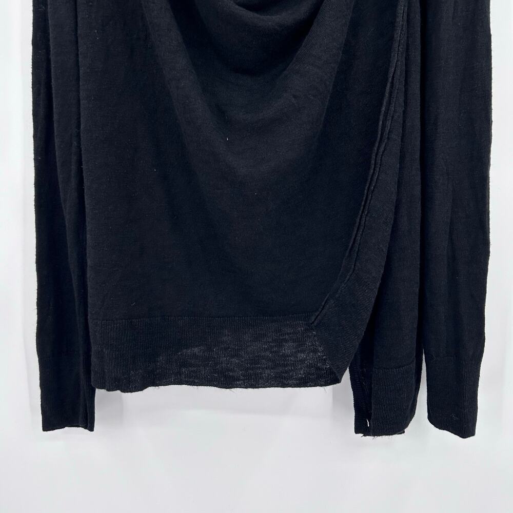 Banana Republic Black Drape Front Linen Blend  Lightweight Sweater Womens XL - Picture 5 of 11